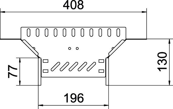 Derivação simples para caminho de cabos em chapa 110x200 Aço galvanizado pelo método Sendzimir zinco – Imagem 2 de 2