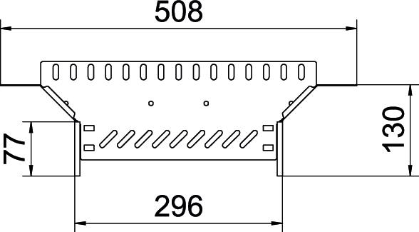 Derivação simples para caminho de cabos em chapa 110x300 Aço Galvanizado por imersão a quente após maquinação zinco – Imagem 2 de 2