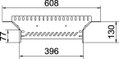 Add-on tee for cable tray 110x400 Aço inoxidável, livre de ferrugem A2 1.4301 brilhante, pós-tratamento aço inoxidável
