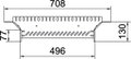 Add-on tee for cable tray 110x500 Aço inoxidável, livre de ferrugem A2 1.4301 brilhante, pós-tratamento aço inoxidável