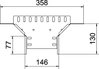 Derivação simples para caminho de cabos em chapa 60x150 Aço inoxidável, livre de ferrugem A2 1.4301 brilhante, pós-tratamento aço inoxidável