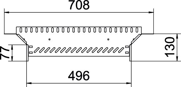 Derivação simples para caminho de cabos em chapa 60x500 Aço inoxidável A4 1.4571 brilhante, pós-tratamento aço inoxidável – Imagem 2 de 2