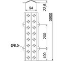 Walkable cable cover raised form, chequered 141x23x3000 Aço galvanizado pelo método Sendzimir zinco