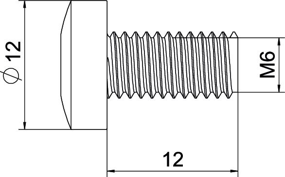 Flat head screw with hexagon socket M6x12 Aço eletrogalvanizado zinco – Imagem 2 de 2