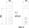 Connection terminal for conductor cable, single 25mm² Latão latão