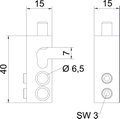 Connection terminal for conductor cable, single 25mm² Latão latão