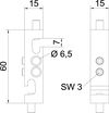 Connection terminal for conductor cable, double 25mm² Latão latão