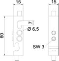 Connection terminal for conductor cable, double 25mm² Latão latão