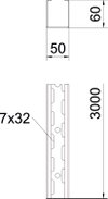 Cable tray SKS perforated 60x50x3000 Aço Galvanizado por imersão a quente após maquinação zinco