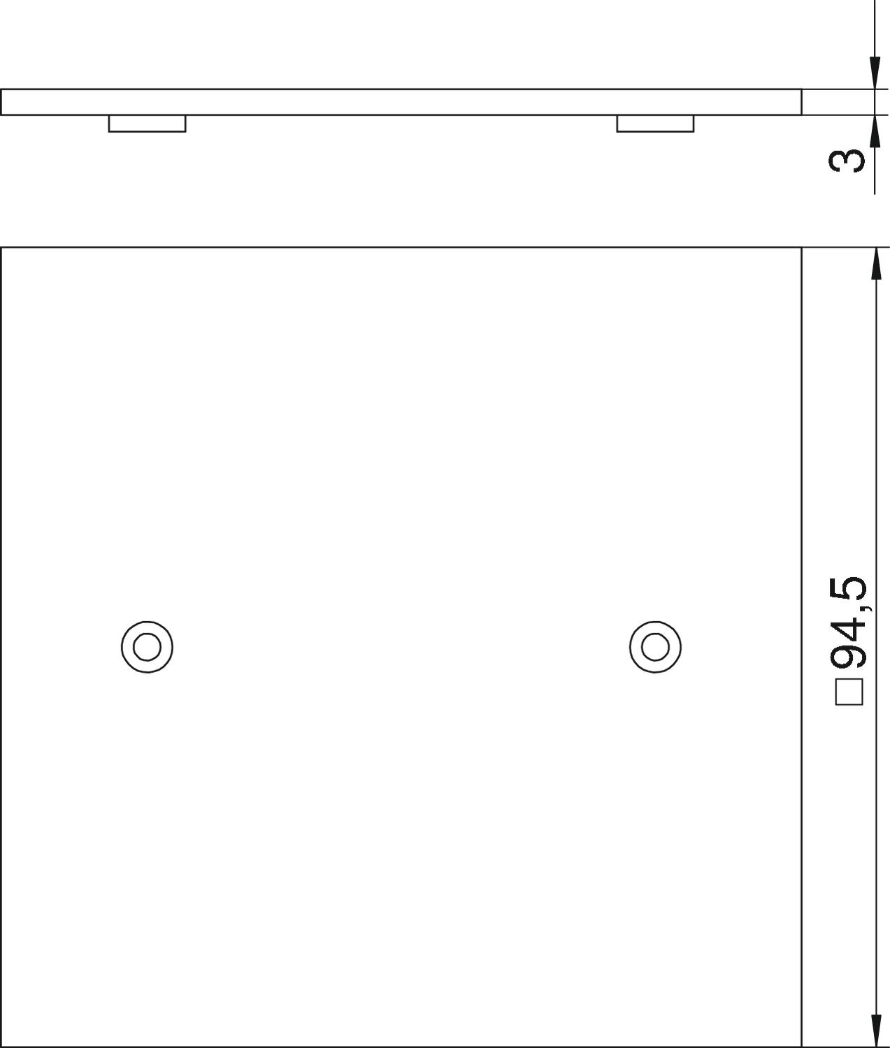 Espelho cego 95x95mm Poliamida amarelo cádmio RAL 1021 – Imagem 2 de 2