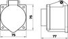 Tomada 3 polos+N+PE 400 V 32 A 75x75x72