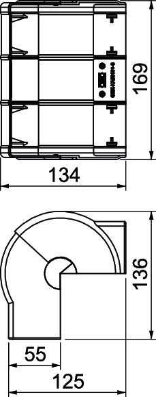 External corner variable 169x125x53 Policloreto de vinilo branco puro RAL 9010 – Imagem 2 de 2