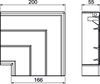 Flat angle hood fitting 200x200x56 Policloreto de vinilo branco puro RAL 9010