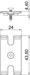 Conjunto de fixação para montagem debaixo da mesa preto