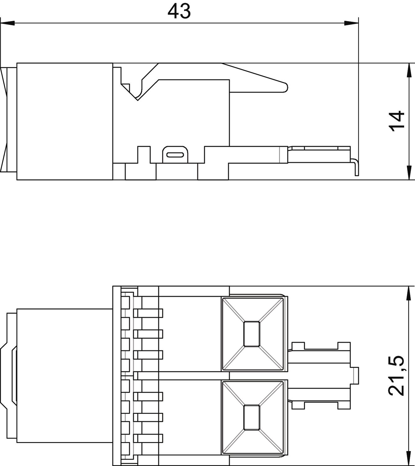 Conector RJ45 Cat. 5 não blindado  – Imagem 2 de 2