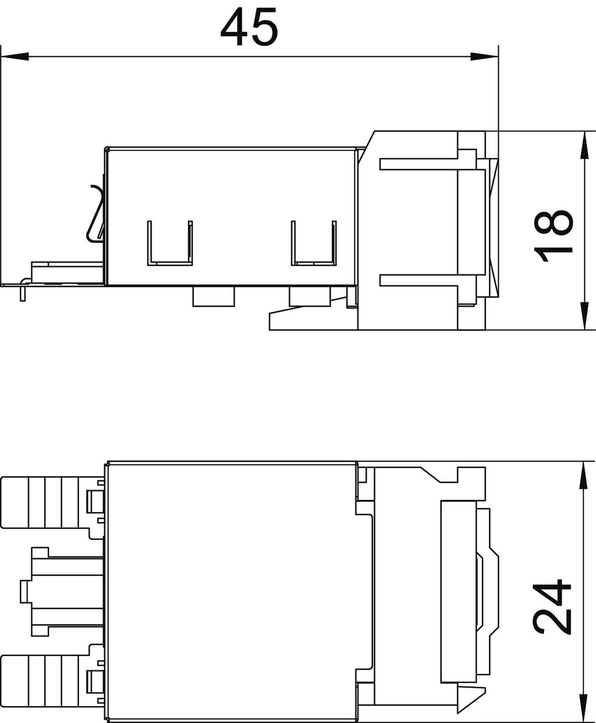 Conector Cat. 5 Snap-in blindado  – Imagem 2 de 2