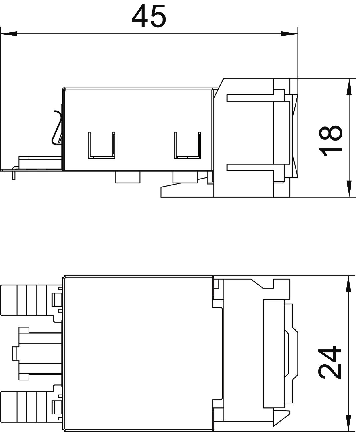 Conector Cat. 5 Snap-in blindado  – Imagem 2 de 2