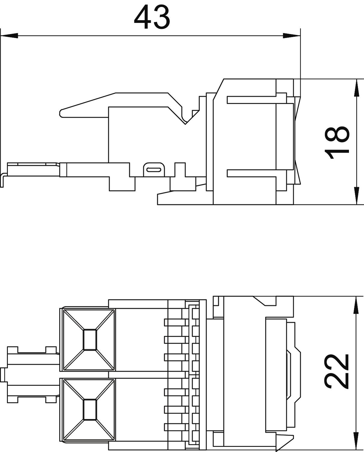 Conector Cat. 5 Snap-in não blindado  – Imagem 2 de 2