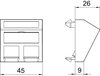 Espelho para 2 conectores Tipo B 45x45mm Policarbonato branco puro RAL 9010