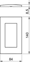 Espelho Modul 45, duplo 84x140mm Policarbonato cinzento antracite RAL 7021