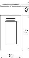 Espelho Modul 45, duplo 84x140mm Policarbonato cinzento antracite RAL 7021