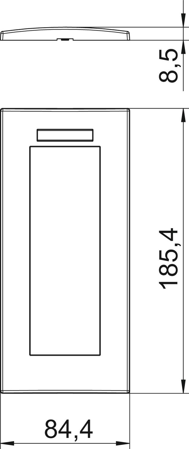 Cover frame for triple Modul 45 84x185mm Policarbonato cinzento antracite RAL 7021 – Imagem 2 de 3