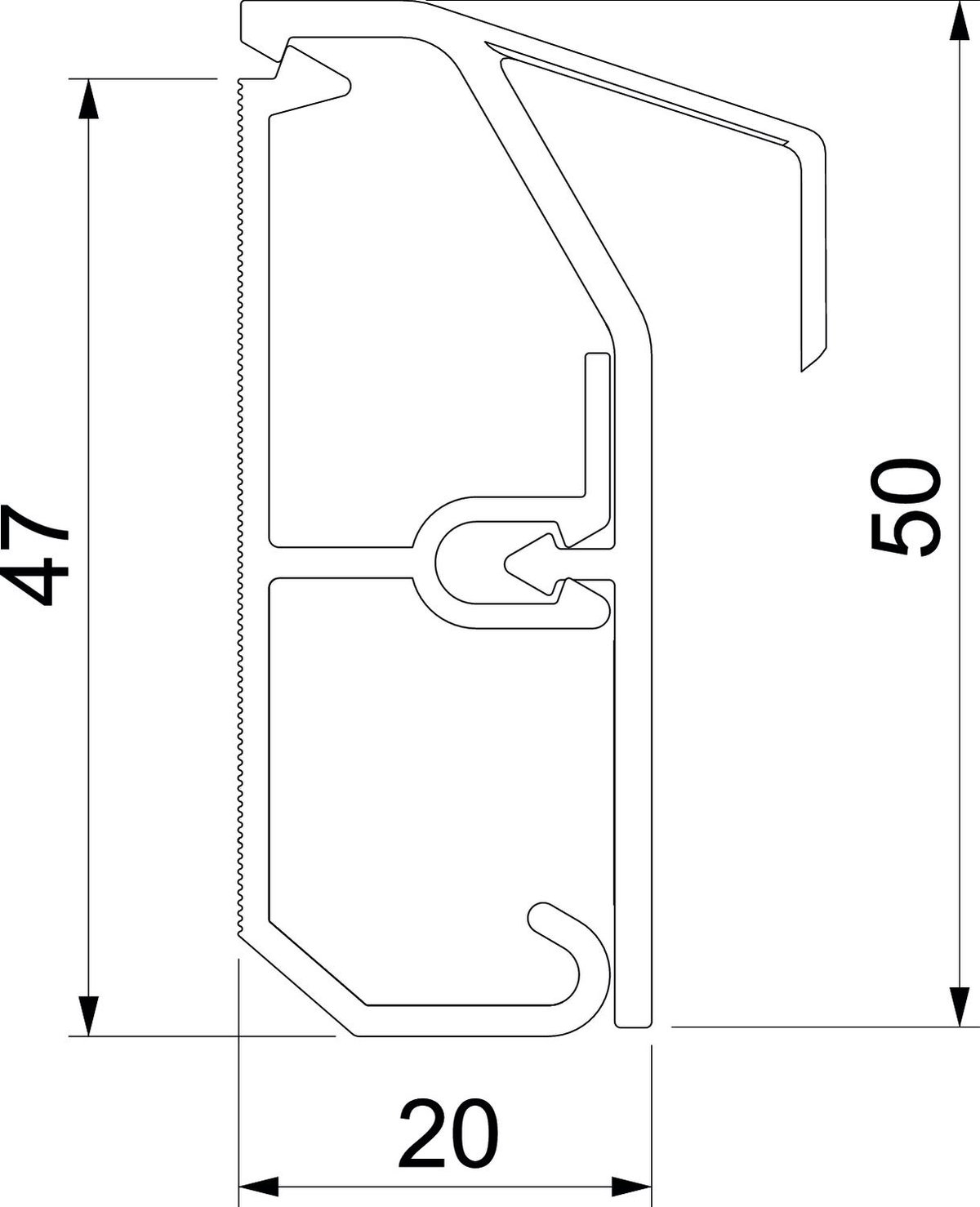 Skirting trunking SL-T Set 20x50 carpet 9010 Policloreto de vinilo branco puro RAL 9010 – Imagem 2 de 3