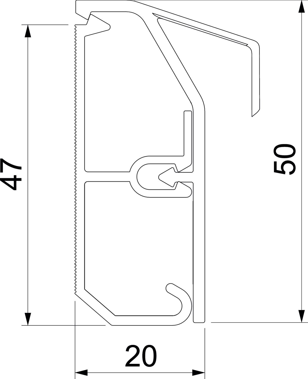 Skirting trunking SL-T Set 20x50 carpet 9010 Policloreto de vinilo branco puro RAL 9010 – Imagem 2 de 3