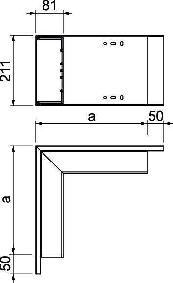 Ângulo externo 329x210x80 Policloreto de vinilo branco puro RAL 9010 – Imagem 2 de 2