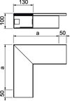 Ângulo plano 300x130x100 Policloreto de vinilo branco puro RAL 9010