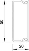 Calha com base perfurada 20x50x2000 Policloreto de vinilo branco puro RAL 9010