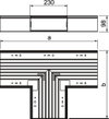 Derivação em T 600x230x100 Policloreto de vinilo branco puro RAL 9010