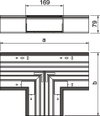 Derivação em T 400x170x80 Policloreto de vinilo branco puro RAL 9010