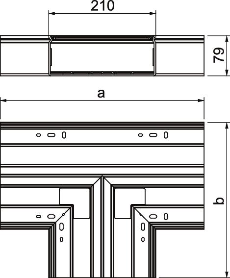 Derivação em T 400x210x80 Policloreto de vinilo branco puro RAL 9010 – Imagem 2 de 2