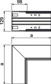 Ângulo interno 250x130x100 Policloreto de vinilo branco puro RAL 9010