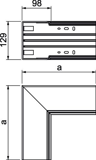 Ângulo interno 250x130x100 Policloreto de vinilo branco puro RAL 9010 – Imagem 2 de 2