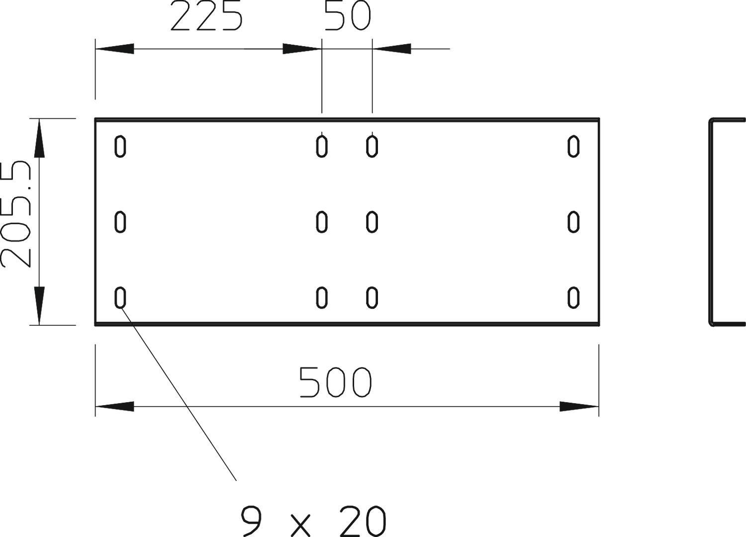 União reta para escada grandes vãos 200 200x500 Aço Galvanizado por imersão a quente após maquinação zinco – Imagem 2 de 3