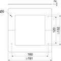 Ceiling panel for service pole 130x130 mm 192x192x2 Aço alumínio branco RAL 9006