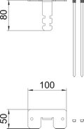 Ligação de tubo para colunas F 100x50x80 Aço galvanizado zinco