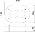 Ceiling panel for ISSF 2 hoses 140x100x40 Aço branco puro RAL 9010