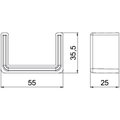 Proteção de topo para perfil US 3 25x50 Polietileno preto grafite RAL 9011