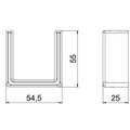 Protective cap for US 5 support 25x50 Polietileno preto grafite RAL 9011