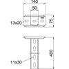 Support with welded head plate 50x50x400 Aço PES135 - Poliéster preto RAL 9005