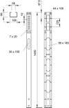 Complemento 66x108x1400 Aço Galvanizado por imersão a quente após maquinação zinco
