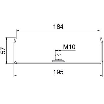Suspensão central para caminho de cabos em chapa B200mm Aço PES135 - Poliéster preto RAL 9005 – Imagem 2 de 2