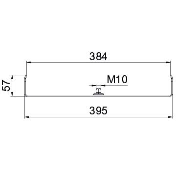 Suspensão central para caminho de cabos em chapa B400mm Aço PES135 - Poliéster preto RAL 9005 – Imagem 2 de 2