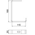 Consola de teto Perfil plano B100mm Aço PES135 - Poliéster preto RAL 9005