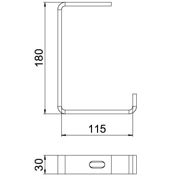Consola de teto Perfil plano B100mm Aço PES135 - Poliéster preto RAL 9005 – Imagem 2 de 2