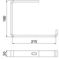 Consola de teto Perfil plano B200mm Aço PES135 - Poliéster preto RAL 9005