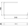 Consola de teto Perfil plano B300mm Aço PES135 - Poliéster preto RAL 9005